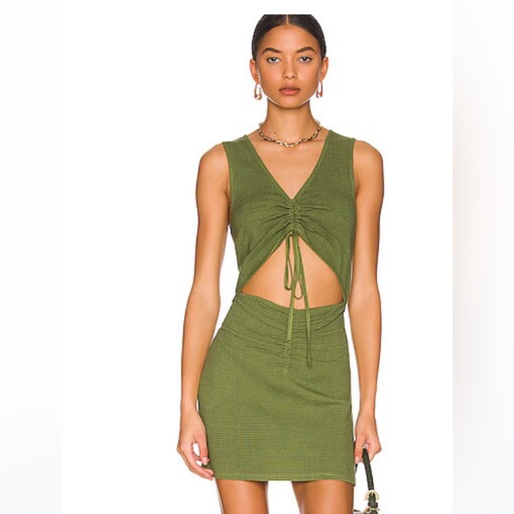 Free People Laila Mini Dress in Calla Green New